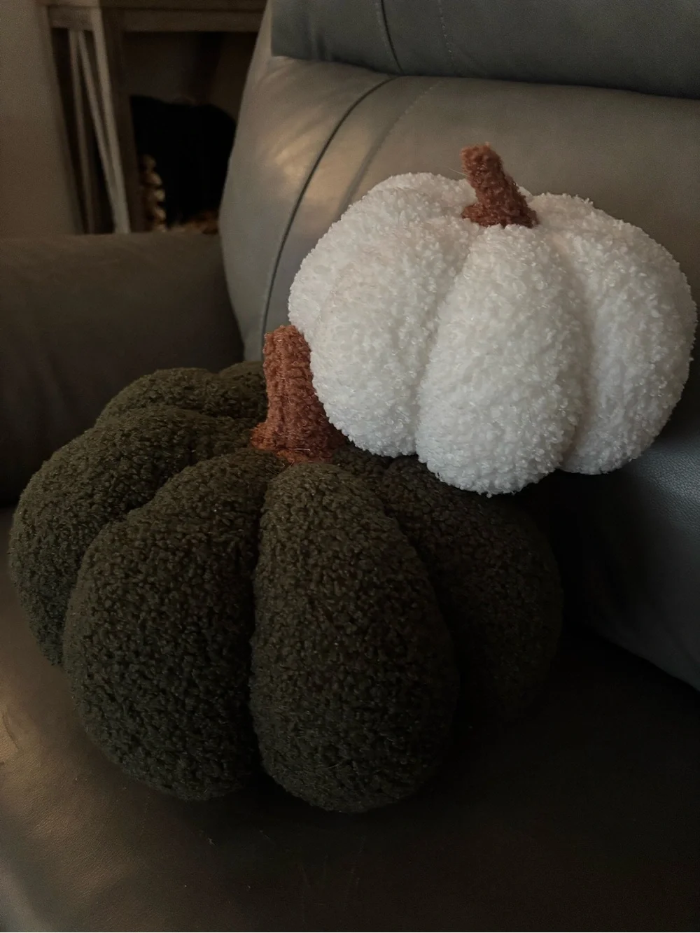 Set of 2 Plush Holiday Pumpkin Fall Decor